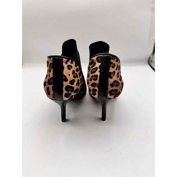 Vaneli Womens Black Brown Tan Cheetah Print Elastic Side Panels Booties SZ 7.5 W - Picture 4 of 8